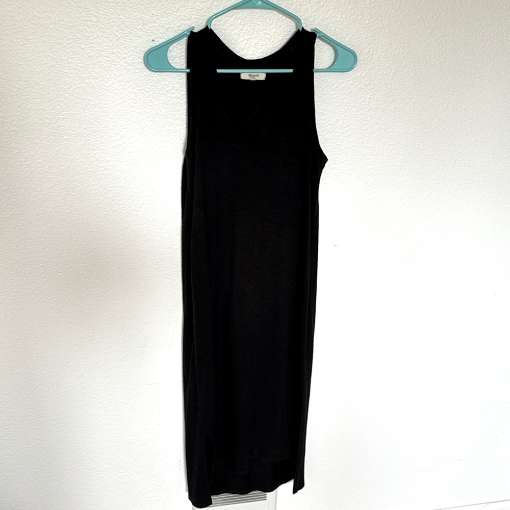 Madewell black vneck tank dress